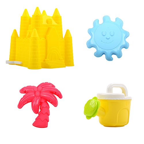 FUNNISM 22 Pieces Beach Sand Toy Set Sandbox Toys Including Castle, Coco,Animals Elephant/Duck/Bear/Rabbit/Fish/Seahorse/Octopus, Sun, Models Molds, Bucket, Shovels Rakes - Thumbnail 3
