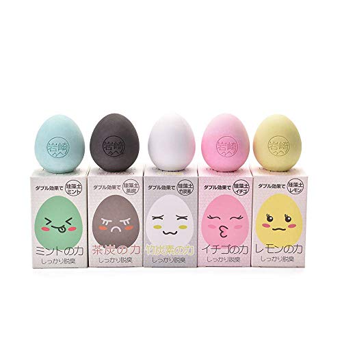 Tresis Pink -Diatomite Egg Shape Odor Removal Moisture Absorption Refrigerator, Shoes Rack, Closet .Air Purifier Reusable Long Lasting Deodorizer Natural Diatomite