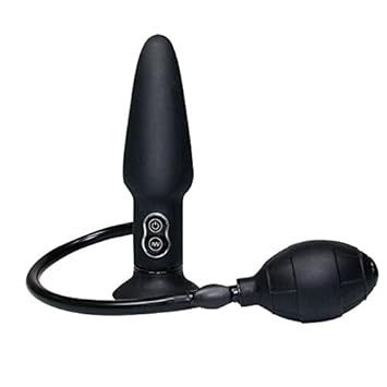 You2Toys True Black Vibrating Plug - softer Analplug für Männer und Frauen, Analtoy mit 7 Vibrationsstufen, aufpumpbarer Butt
