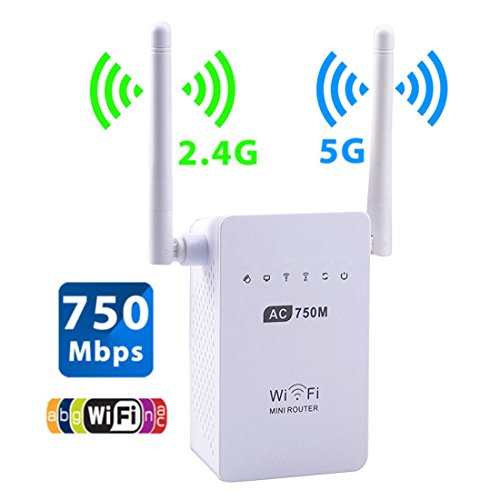 NoyoKere AC750 Dual Band Wi-Fi Range Extender Wireless Repeater 802.11N Booster Signal Amplifier