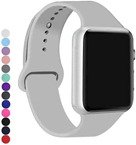 a8Miss Sport Band Compatible for Apple Watch 38mm 42mm Series 1, Series 2,Series 3 or 40mm 44mm Series 4 Series 5 Series 6(42mm(44mm) S/M,Cloud Gray)
