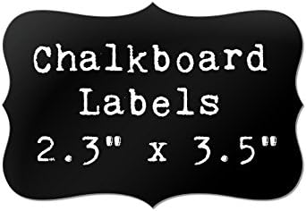 Chalkboard labels 3.5" x 2.3" Fancy Bracket Shape Vinyl Adhesive Stickers for Pantry Storage Organization, Write, Peel, and Stick 12-pk