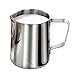 UNEGO 304 Stainless Steel Milk Cup Frothing Pitchers Durable Milk Frother Jug for Espresso Machine Steaming Coffee Latte 12Ounce/350 Ml-Silver(Europa Rounded Spout,NSF Certified)