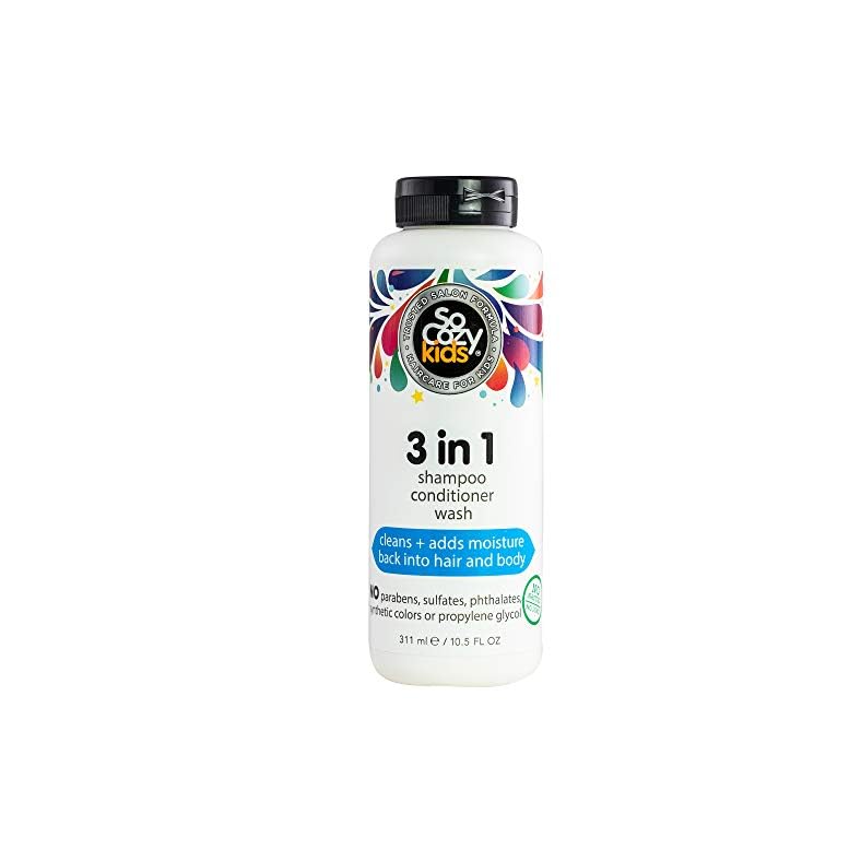 SoCozy Kids 3-in-1 Shampoo, Conditioner & Body Wash – All in 1 Shower & Bath Shampoo, Conditioner & Soap Combo…