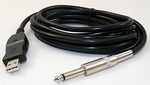 Soundtaxi USB to 1/4" Instrument Cable (Black) ( 3 Meters or 9.8 Feet) with built in Soundcard for Guitar, Bass, Violin, Cello, Ukulele, Mandolin and More