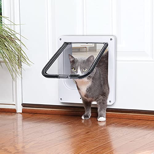 【Upgraded Version】 EGETOTA Cat Doors Flap, Pet Door with 4 Way