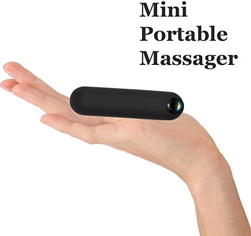 Mini Finger Electric Wand Handheld Massager Wireless Recharging, for Neck Back Shoulder Body Personal Massage, Waterproof Powerful Portable Pocket Travel -Black
