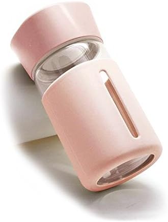 Deify Master Anti-Slip Silicone Sleeve with Eco-Friendly Borosilicate Glass Bottle, Reusable Water Bottle made by Food Grade PP Materials and Silicone Different Color on Sell (300ml-Coral)