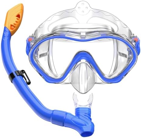 Freela Swim Goggles With Nose Cover - 180° Panoramic Tempered Glass Lenses