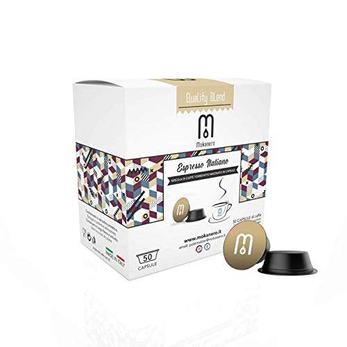 Mokanero - Italienischer Espresso - Mischung aus gerösteten und gemahlenen Kaffeekapseln A Modo Mio - 50 Kapseln