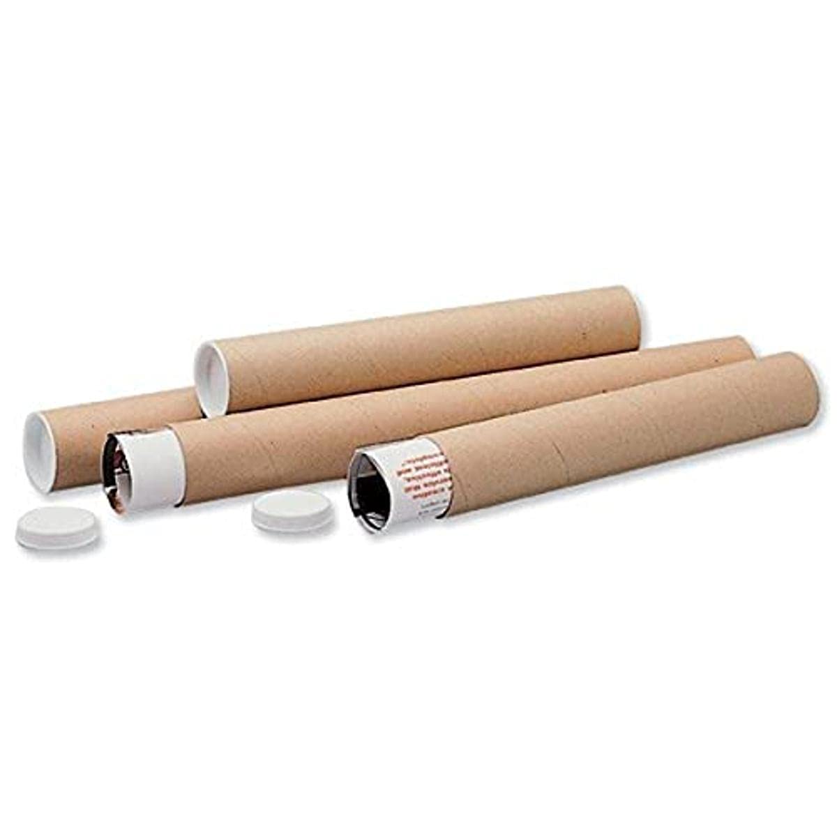 Ambassador Postal Tube Cardboard with Plastic End Caps L720x Dia.102mm Ref PT102150720 [Pack of 12], Brown, 70248