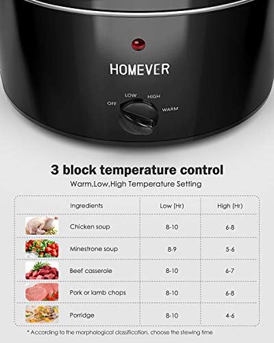 Mijoteuse Électrique, Homever Slow Cooker de 3,5 L, 3 Niveaux de Cuisson dont Maintien au Chaud, Couvercle en Verre et Bol en Céramique, Idéale pour 4 Personnes (Black) - Cuisine A Vivre Mijoteuse Électrique, Homever Slow Cooker de 3,5 L, 3 Niveaux de Cuisson dont Maintien au Chaud, Couvercle en Verre et Bol en Céramique, Idéale pour 4 Personnes (Black)