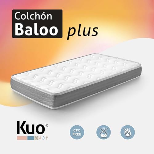 KUO Baby Baloo Plus Mini Cot Mattress | Two-Stage Mattress | Maximum Breathability and Adaptability | 80 x 50 cm | Innogel Shaped Memory Foam | Oeko-Tex Standard 100 Certified