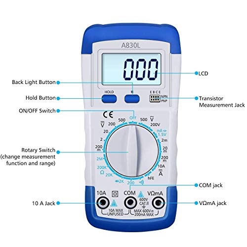 LIUMY 15 in 1 Soldering Iron Kit, 60W Adjustable Welding Iron︱Digital Multimeter︱5pcs Soldering Iron Tips︱Electrical Pen︱Double Screwdriver︱Soldering Station︱Wire Stripper Cutter︱Heat Shrink Tube