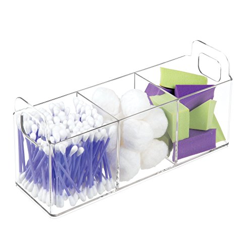 InterDesign Clarity Cosmetic Organizer Tote for Vanity or Medicine Cabinet – Perfect Storage for Makeup or Cosmetics - Medium, Clear