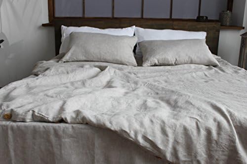 Pure linen duvet cover US Queen 88 X 90 inches, buttoned closure, in natural linen color