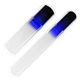 Bona Fide Beauty Crystal Nail Files - 2 Piece Genuine Czech Glass Nail Files with Sleeves - Nail Care for Men & Women - Best Glass Nail File & Foot Scraper for Pedicure, Manicure & Callus Removal