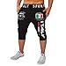 Chen Men's Casual Harem Training Jogger Sports Pants Shorts Running Sweatpants (US M(AsiaXL), Black)