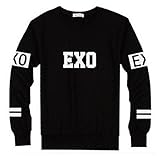 KPOP EXO Black Sweater Long Sleeve Hoody Pullover Sweatershirt
