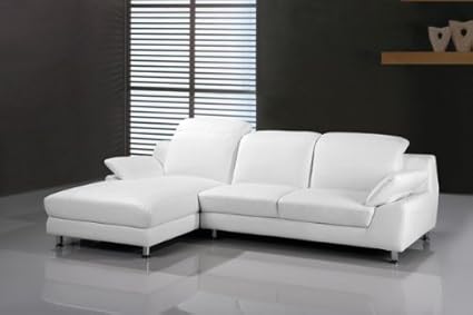 Olympia Left Or Right Corner Sofa Chaise White Leather Amazon Co