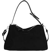Suede Shoulder Bags For Women Crossbody Bag Suede Tote Bag Satchels Slouchy Work Purses Crescent Handbag Fall Top Handle