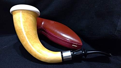9MM Filtered Calabash Pipe with Meerschaum handcarved in a leather fitted box