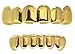 New Custom Fit 14k Gold Plated Hip Hop Teeth Grillz Caps Top & Bottom Grill Set