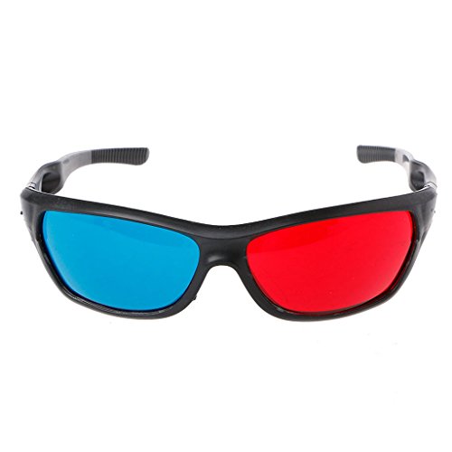 Huilier Universal White Frame Red Blue Anaglyph 3D Glasses for Movie Game DVD Video TV