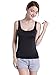 HBY Womens Camisole Built-in Shelf Padded Bra Cami Bra Straps Tank Top Solid Black, Black, M