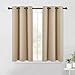 NICETOWN Room Darkening Curtain Panels for Living Room, Thermal Insulated Grommet Room Darkening Draperies/Drapes for Window (Biscotti Beige, 2 Panels, W42 x L45 -Inch)