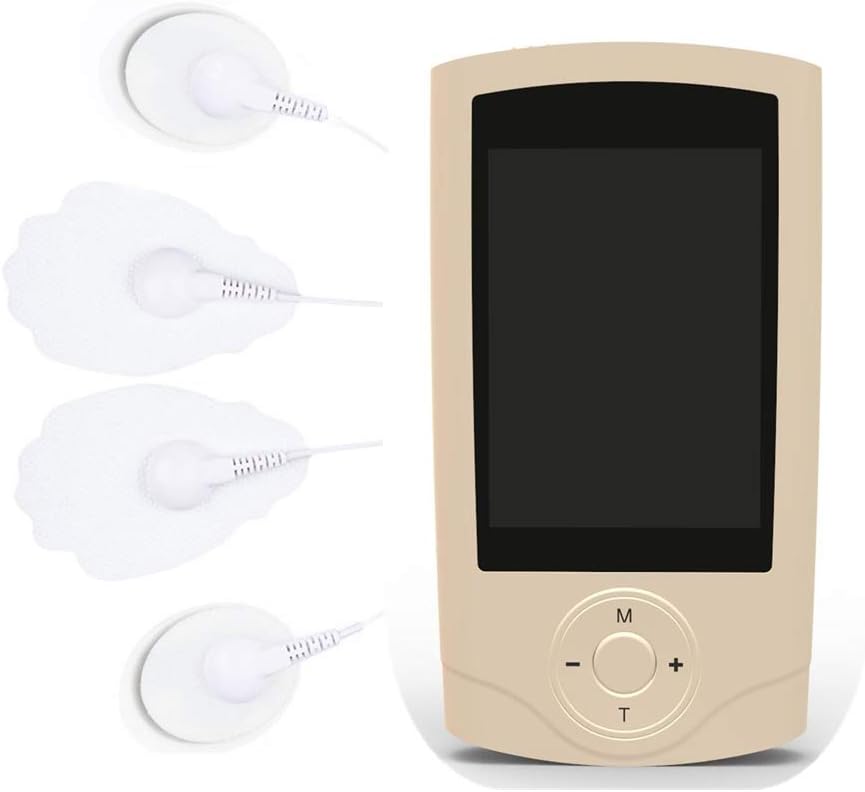 TENS Unit 16 Modes Rechargeable Muscle Stimulator Electronic Pulse Massager Kit Pain Relief Beige Paw and Small Pads