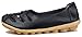 Kunsto Women's Leather Loafer Shoes Slip On US Size 9 Black-Hollow out