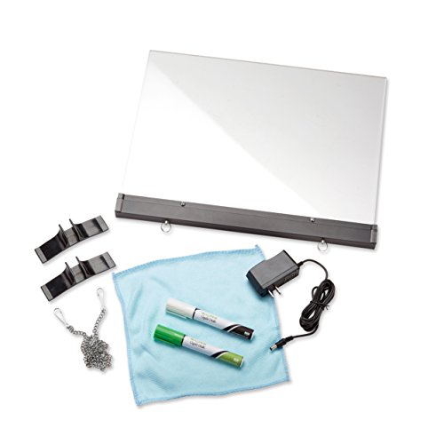 Alpine Industries LED Flashing Eraseable Message Board with Acrylic Writing Panel and Stand (12" x 16")