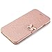 For iPhone 7 Plus 5.5inch, Mchoice Luxury Flip Leather Slim Wallet Card Magnetic Case Cover for iPhone 7 Plus 5.5inch (Gold)