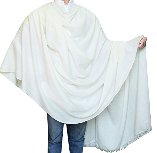Maple ClothingLarge Prayer Shawl Pure Wool Wrap India Clothing Gift for Men & Women