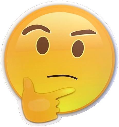 Large Emoji Stickers 4" Premium Thick Durable Weather Resistant Vinyl for Indoor or Outdoor Use (Thinking Face Emoji)