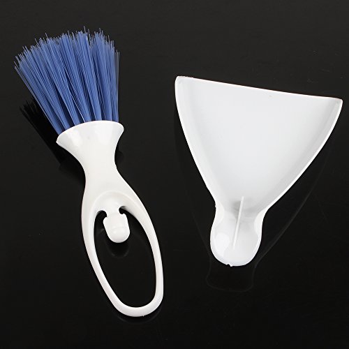 Jscarlife Mini Dust Pan and Brush Set 2 in 1, Small Broom and Dustpan Set The Best Mini Hand Broom,Blue - Thumbnail 2