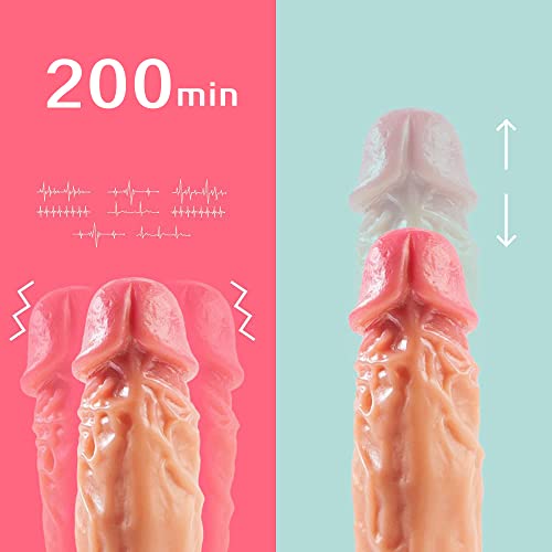 Thrusting Dildo Vibrator with Vibrating and Heating Realistic Vibrating Dildo with Big Size 8.7 inch for Women Sex Toy Silicone Clit Stimulator Clitoris Vagina Stimulation