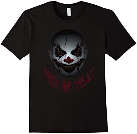 Men's Trick or Treat Scary Clown Halloween Costume T-Shirt Small Black