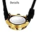 JIANGYUYAN Mens Big Heavy Analog Quartz Watch Silicone Band Gold 217302