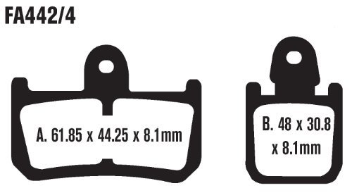 EBC Brakes FA442/4 Non-Asbestos Organic Disc Brake Pad