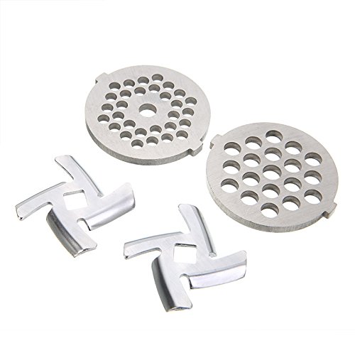 image for Single Mom Food Mincer Cutter Parts 2 Grinder Plates With 2 Replacemen