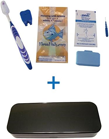 Black, Eco-friendly, Case with Orthodontic Kit - Flossfish
