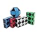 Pack of 4 TKOnline 24 Part Magic Snake Ruler Twisty Toy Puzzle Blue/Black, Red/Black, White/Black, Green/Black