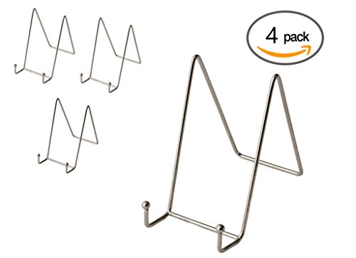 Bovado USA Pack of 4 Nickel Plate Stands Decorative Counter Top Displays for Kitchenware - 6 x 3 Inches - By