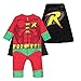 DC Comics Robin Toddler Boys Zip Up Cosplay Costume Coverall and Cape 2T