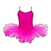 FEESHOW Girls' Gymnastic Camisole Leotard Ballet Dance Dress Tutu Skirt Ballerina Dancing Costumes Rose 5-6
