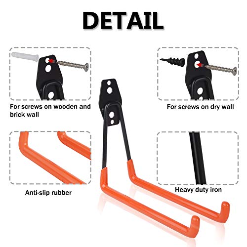 SPACECARE 10-PACK Garage Storage Hooks, Wall Mount Heavy Duty Garage Utility Double Hooks Hangers for Ladder, Bike, Organizing Power Tools.