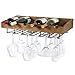 ArtifactDesign Wall Mounted Wood Wine Rack for Bottles with Stemware Glass Storage (1, Walnut Stained)