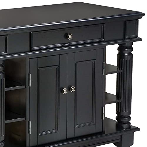 Homestyles Americana Black Kitchen Island with Open Shelving by Home